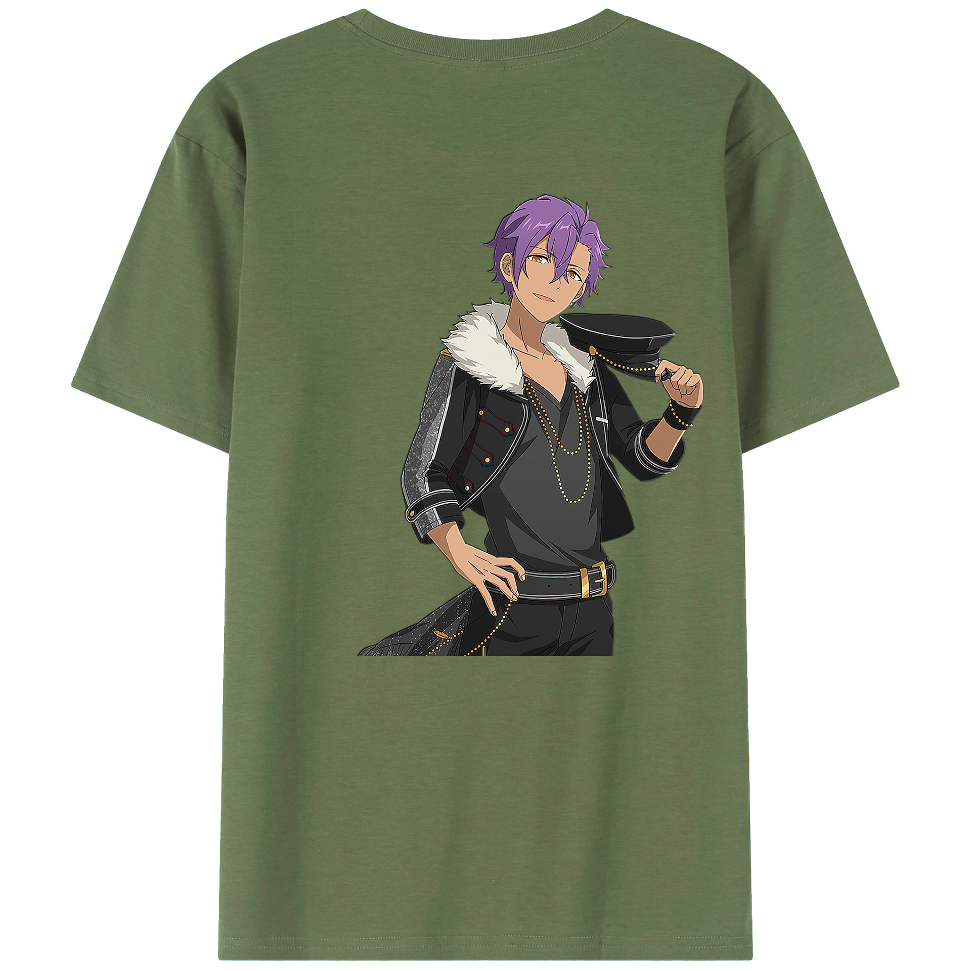 （画像用） あんさんぶるスターズ! Ensemble Stars 綿100％ メンズ半袖Tシャツ（バックプリント） 通気性